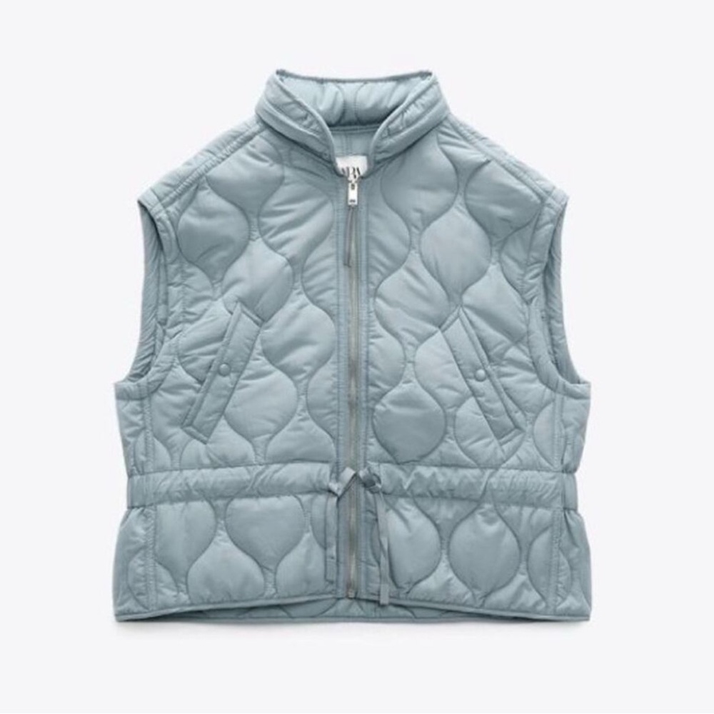 Women’s Zara Light Blue Quilted Vest